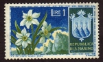 Stamps : Europe : San_Marino :  Flor y Escudo