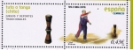 Stamps : Europe : Spain :  Edifil  SH 4435 A  Juegos y deportes tradicionales. Sello + viñeta.  " Tuta o tanga, ( Chito). "    