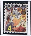Stamps Czechoslovakia -  Niño y animales