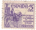 Stamps : Europe : Spain :  Cid. Auxilio a las victimas de la guerra 1946