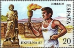 Stamps Spain -  ESPAÑA 1987 2918 Sello Nuevo Exposición Filatélica Nacional EXFILNA 87 Atleta con Antorcha Olimpica