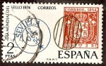 Stamps : Europe : Spain :  Día Mundial del Sello. Parrilla y fechador de Sevilla