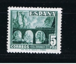 Stamps : Europe : Slovenia :  Edifil  1038   Centenario del Ferrocarril.  Día del Sello.  " Desfiladero de Pnacorbo, Burgos. "    