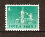 Stamps : Asia : Indonesia :  CARTERO   CON   SU   BICICLETA 