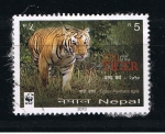 Stamps : Asia : Nepal :  2010 year of the Tiger.  Tiger / Panthera tigris.