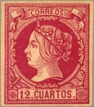 Sellos del Mundo : Europe : Spain : ESPAÑA 1860-1 53 Sello Nuevo Isabel II 6c