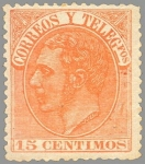 Stamps Europe - Spain -  ESPAÑA 1882 210 Sello Nuevo Rey Alfonso XII 15c