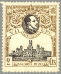 Stamps Spain -  ESPAÑA 1920 298 Sello Nuevo VII Congreso de la UPU Alfonso XIII y Palacio Comunicaciones Madrid 1c