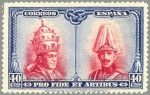 Stamps Europe - Spain -  ESPAÑA 1928 410 Sello Nuevo Pro Catacumbas de San Dámaso en Roma Serie para Toledo Pio XI y Alfonso 