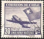 Sellos de America - Chile -  LINEA AEREA NACIONAL - BANDERA