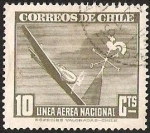 Stamps Chile -  LINEA AEREA NACIONAL - CAMPANARIO