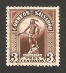 Stamps America - El Salvador -  estatua de atlacati