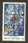 Stamps America - ONU -  Vidriera de Marc Chagall, en la secretaria de la ONU