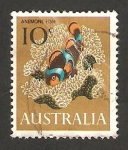 Stamps : Oceania : Australia :  fauna marina, anemona 