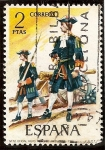 Sellos de Europa - Espa�a -  Uniformes militares - Oficial de Artillería. 1710