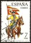 Stamps Spain -  Uniformes militares - Portaguión de Dragones de Numancia. 1737