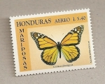 Stamps Honduras -  Mariposa Danaus plexipus