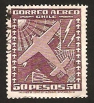 Stamps Chile -  avión y rosa de los vientos