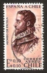 Stamps Chile -  alonso de ercilla 