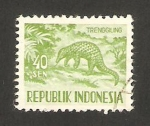 Sellos de Asia - Indonesia -  fauna, un pangolin, oso hormiguero