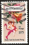 Stamps United States -  MERRY CHRISTMAS - EARLY CARD BY LOUIS PRANG