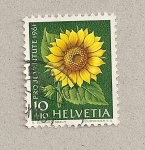 Sellos de Europa - Suiza -  Flor girasol