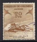 Stamps : America : Colombia :  Nevado del Ruiz Manizares.