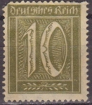 Sellos de Europa - Alemania -  Deutsches Reich 1922 Scott 138 Sello Nuevo Serie Basica Numeros 10 sin goma Alemania 