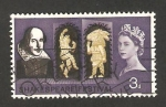 Stamps United Kingdom -  IV centº del nacimiento de William Shakespeare