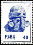 Stamps Peru -  Cabeza pétrea Huamachuco.