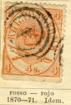 Stamps Denmark -  Corone Real año 1870-71