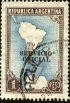 Stamps Argentina -  Mapa de Argentina con territorio de la Antártida. Servicio Oficial.