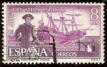 Stamps : Europe : Spain :  125 aniversario del sello español - Correos marítimos a Yndias