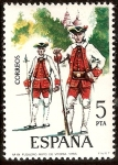 Stamps Spain -  Uniformes militares - Fusilero del Regimiento  de Vitoria, 1766