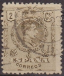 Stamps Spain -  ESPAÑA 1909-22 267 Sello Alfonso XIII 2c Tipo Medallón sin numero de control al dorso Espana Spain E