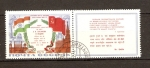 Stamps Russia -  BANDERA  DE  INDIA  Y  USSR  Y  LEYENDA