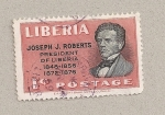 Stamps Liberia -  Joseph J. Roberts, presidente