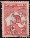 Stamps : Oceania : Australia :  CANGURO EN MAPA DE AUSTRALIA