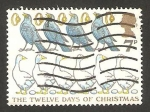 Stamps United Kingdom -  4 crías de ave, 5 anillos de oro y 6 patos