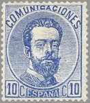 Stamps Europe - Spain -  ESPAÑA 1872 121 Sello Nuevo Corona Real Cifras y Amadeo I 10cu Ultramar 