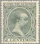 Stamps Spain -  ESPAÑA 1889-99 213 Sello Nuevo Alfonso XIII Tipo Pelón 2c Verde 