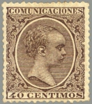 Stamps Spain -  ESPAÑA 1889-99 223 Sello Nuevo Alfonso XIII Tipo Pelón 40c Castaño 