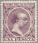 Stamps Spain -  ESPAÑA 1889-99 226 Sello Nuevo Alfonso XIII Tipo Pelón 1p Violeta Negro 