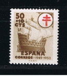 Stamps Spain -  Edifil  1068  Pro Tuberculosos.  Cruz de Lorena en rojo.