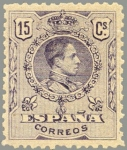 Stamps Spain -  ESPAÑA 1909 270 Sello Nuevo Alfonso XIII Tipo Medallón 15c Violeta numero de control al dorso 