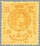 Stamps Spain -  ESPAÑA 1909 271 Sello Nuevo Alfonso XIII Tipo Medallón 15c Amarillo numero de control al dorso 