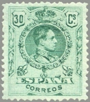 Stamps Spain -  ESPAÑA 1909 275 Sello Nuevo Alfonso XIII Tipo Medallón 30c Verde numero de control al dorso 