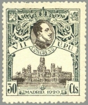 Stamps Spain -  ESPAÑA 1920 304 Sello Nuevo VII Congreso de la UPU Alfonso XIII y Palacio Comunicaciones Madrid 30c 