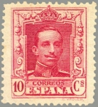 Stamps Spain -  ESPAÑA 1922 313 Sello Nuevo Alfonso XIII Tipo Vaquer 10c Carmin nº control al dorso 