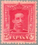 Sellos de Europa - Espa�a -  ESPAÑA 1922 317 Sello Nuevo Alfonso XIII Tipo Vaquer 25c Carmin nº control al dorso 